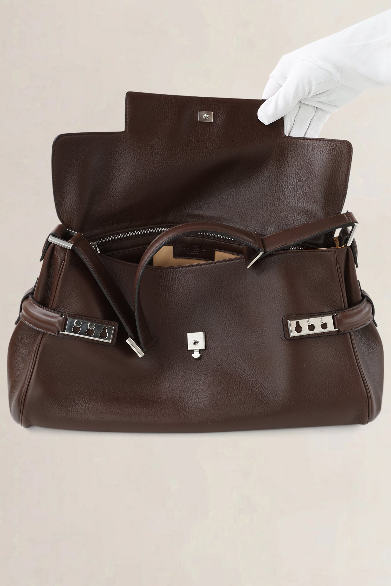 Delvaux Dark Brown Jumping Calf Tempête Épaule Shoulder Bag