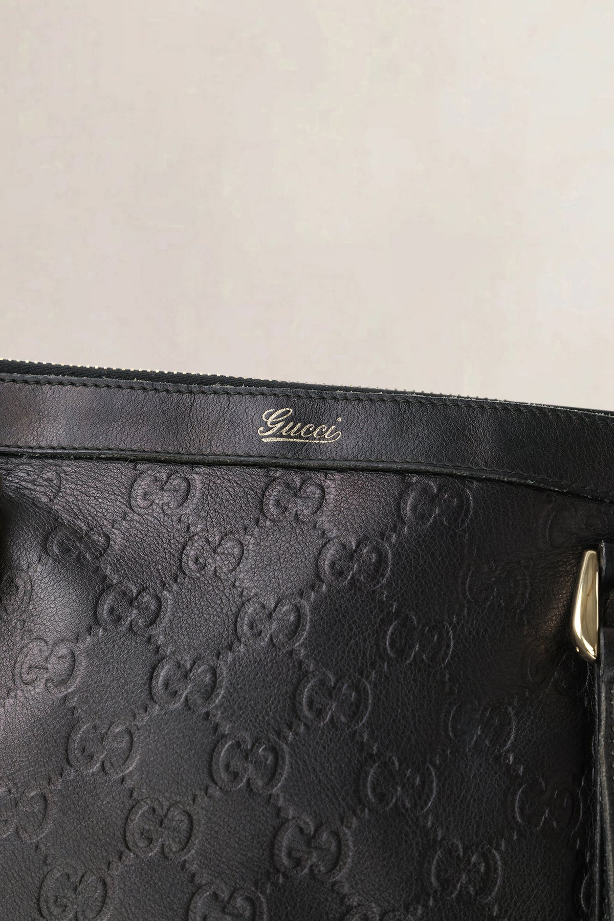Gucci Black Guccissima Shoulder Bag