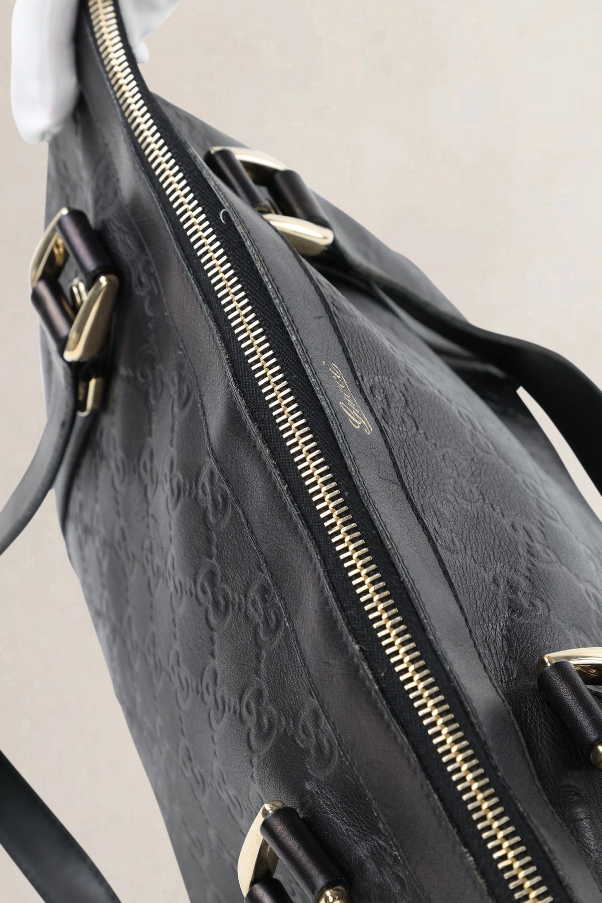 Gucci Black Guccissima Shoulder Bag
