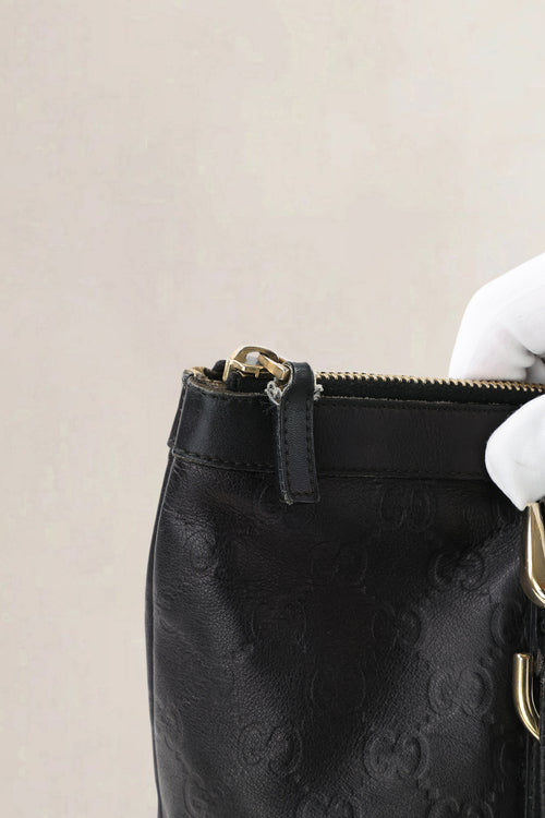 Gucci Black Guccissima Shoulder Bag