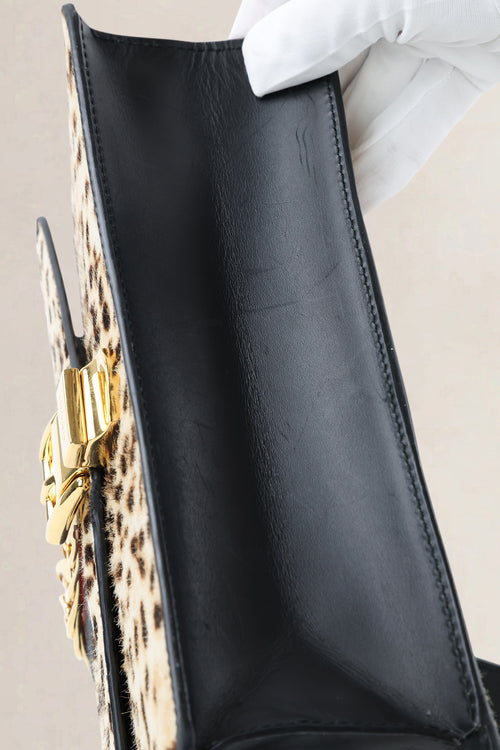 Gucci Leopard Print Pony-Style Calfskin Sylvie Crossbody Bag