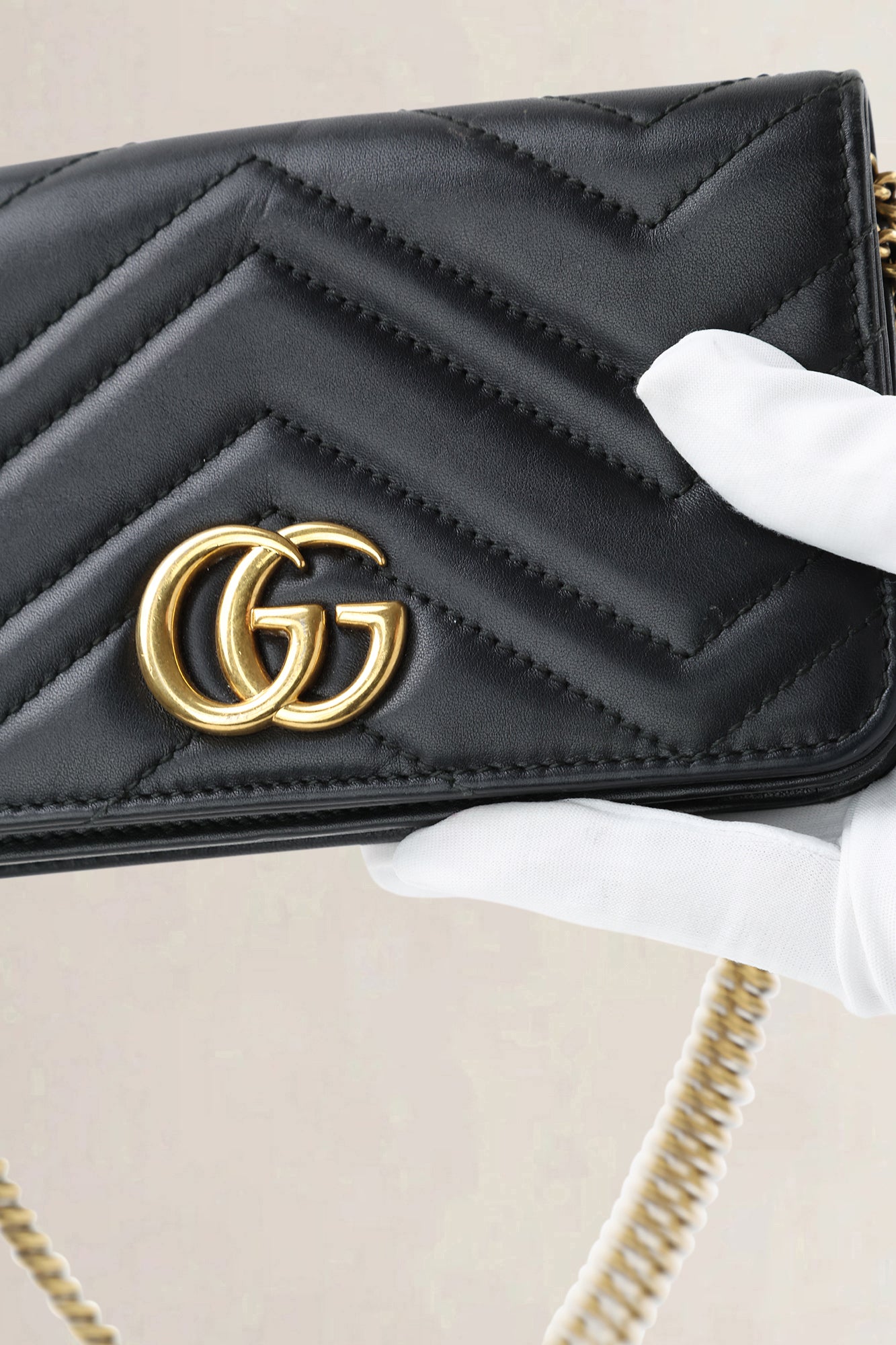 Gucci Black Mini GG Marmont Crossbody Bag