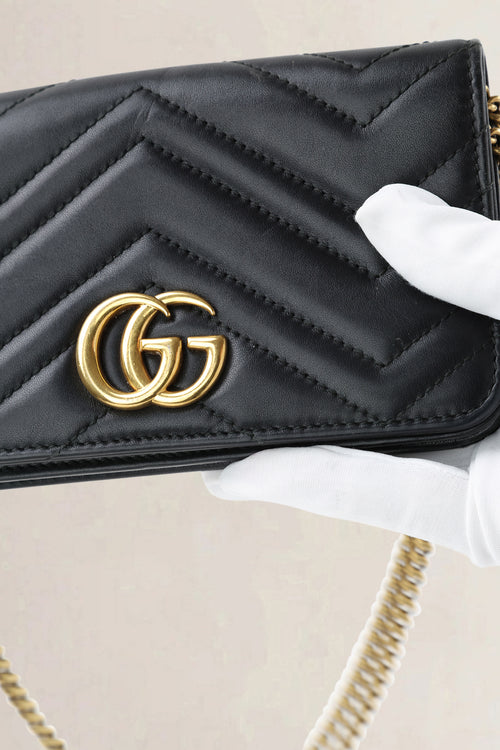 Gucci Black Mini GG Marmont Crossbody Bag