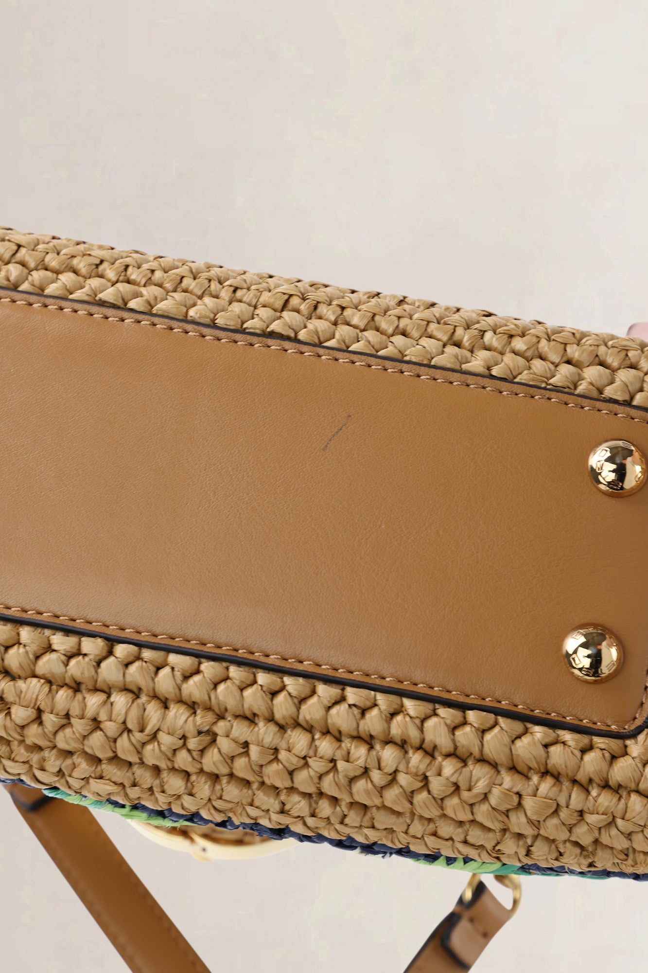 Etro Brown Raffia Floral-Embroidered Crossbody Bag