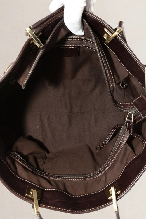 Gucci Dark Brown GG Canvas Shoulder Bag