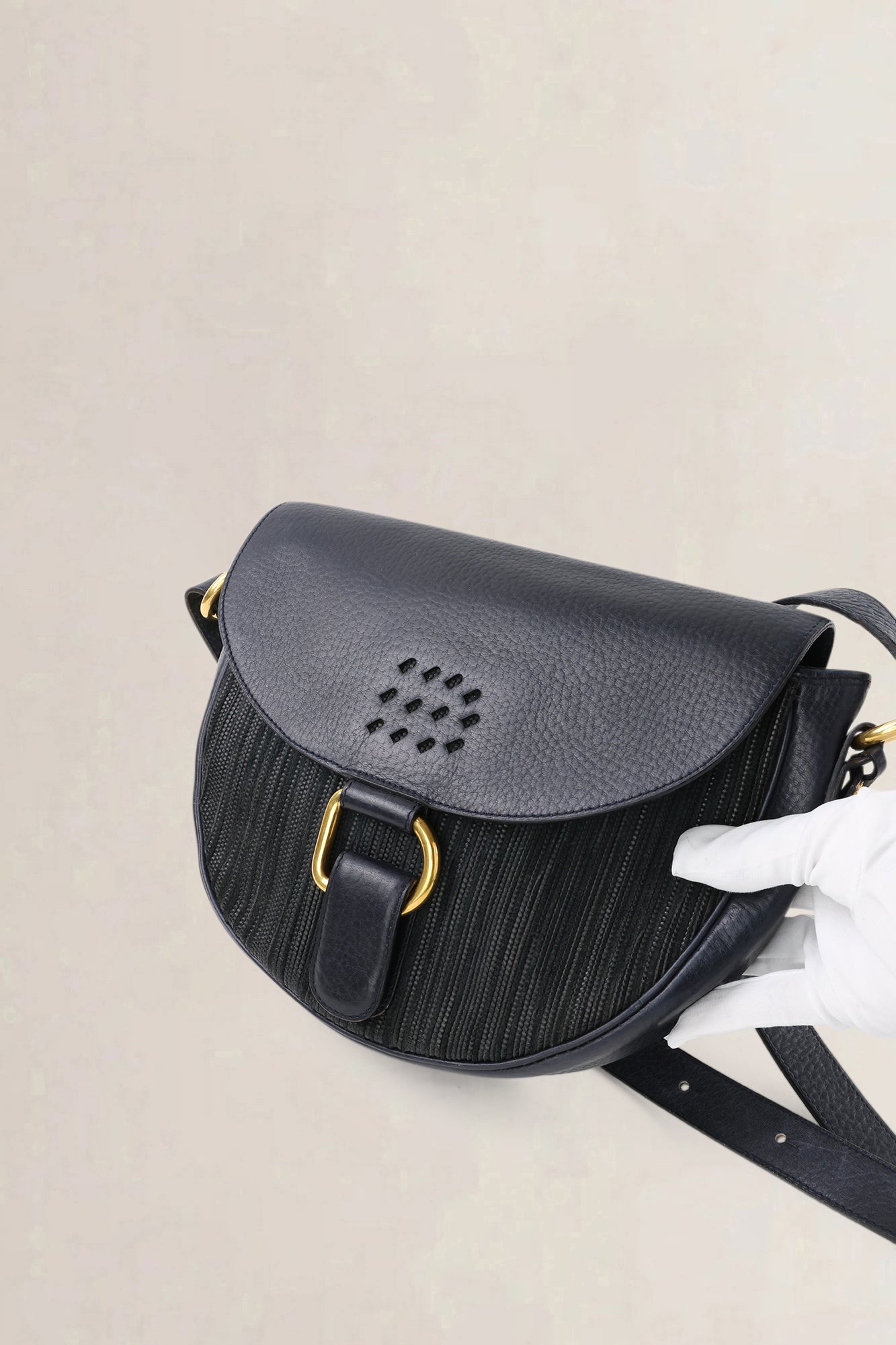 Delvaux Dark Blue Toile de Cuir Vintage Crossbody Bag