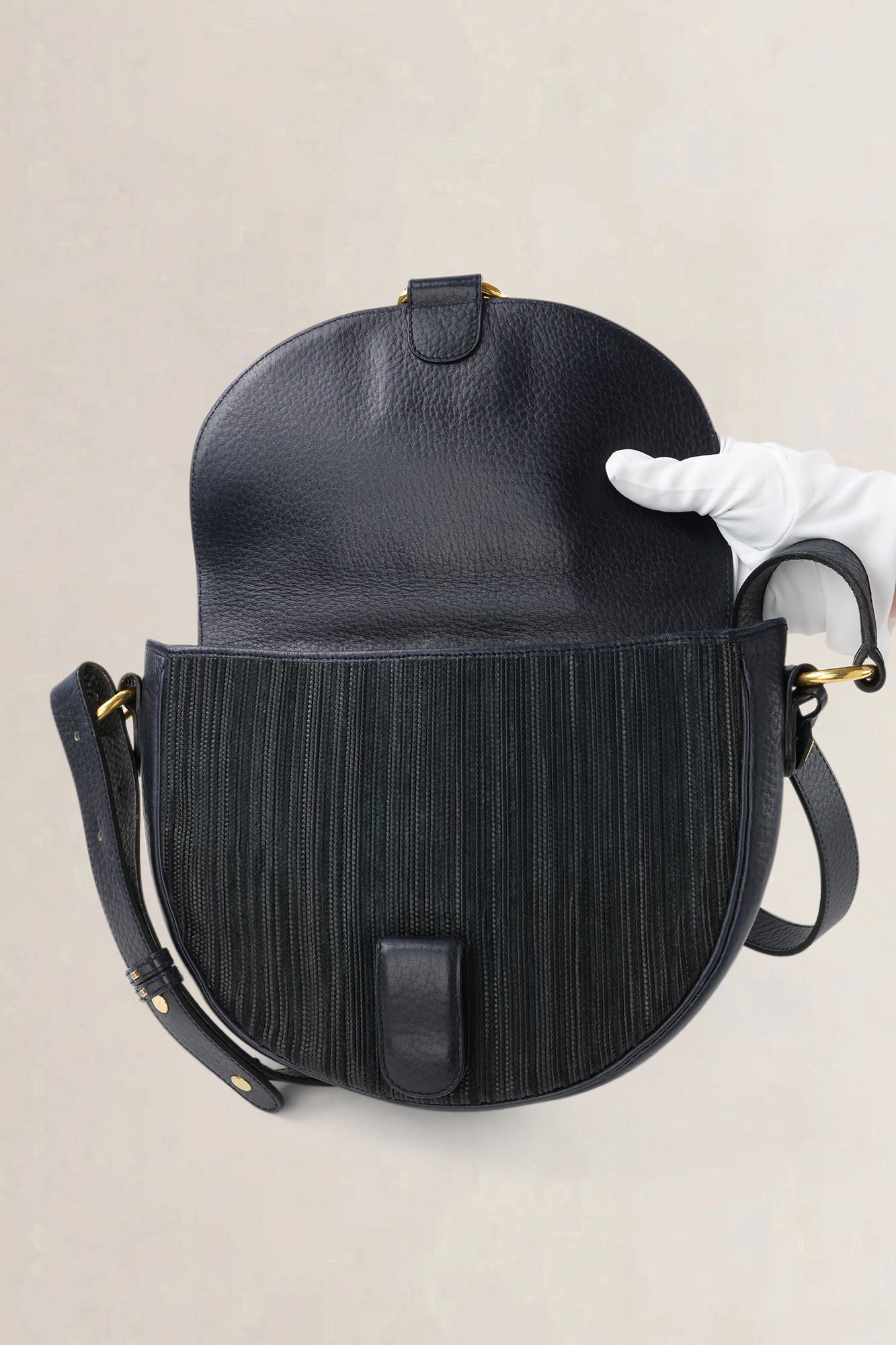Delvaux Dark Blue Toile de Cuir Vintage Crossbody Bag