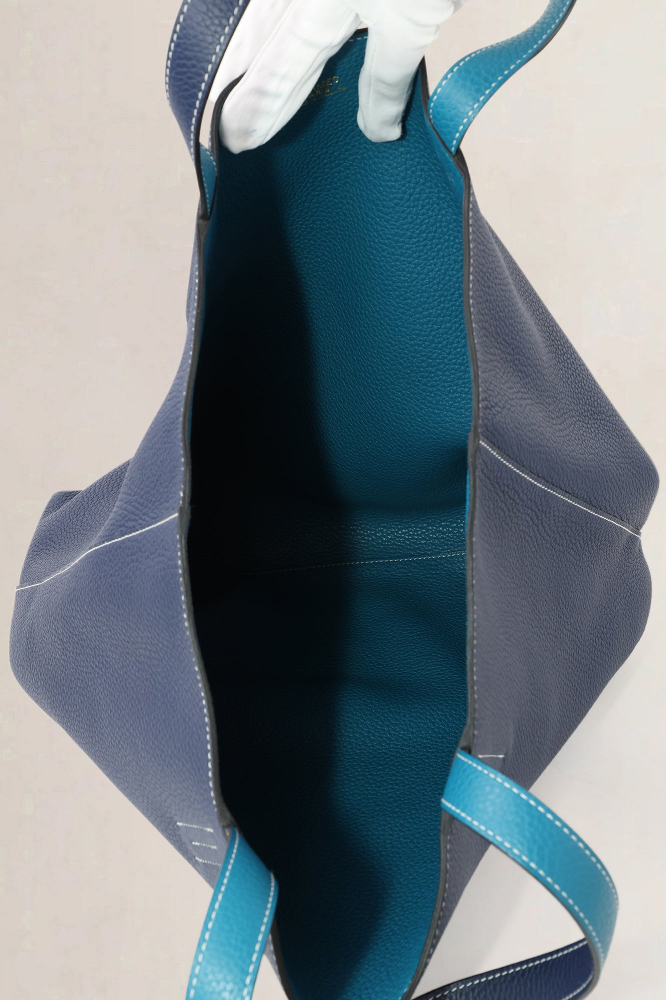 Hermès Dark Blue & Turquoise Clémence Double Sens Shoulder Bag