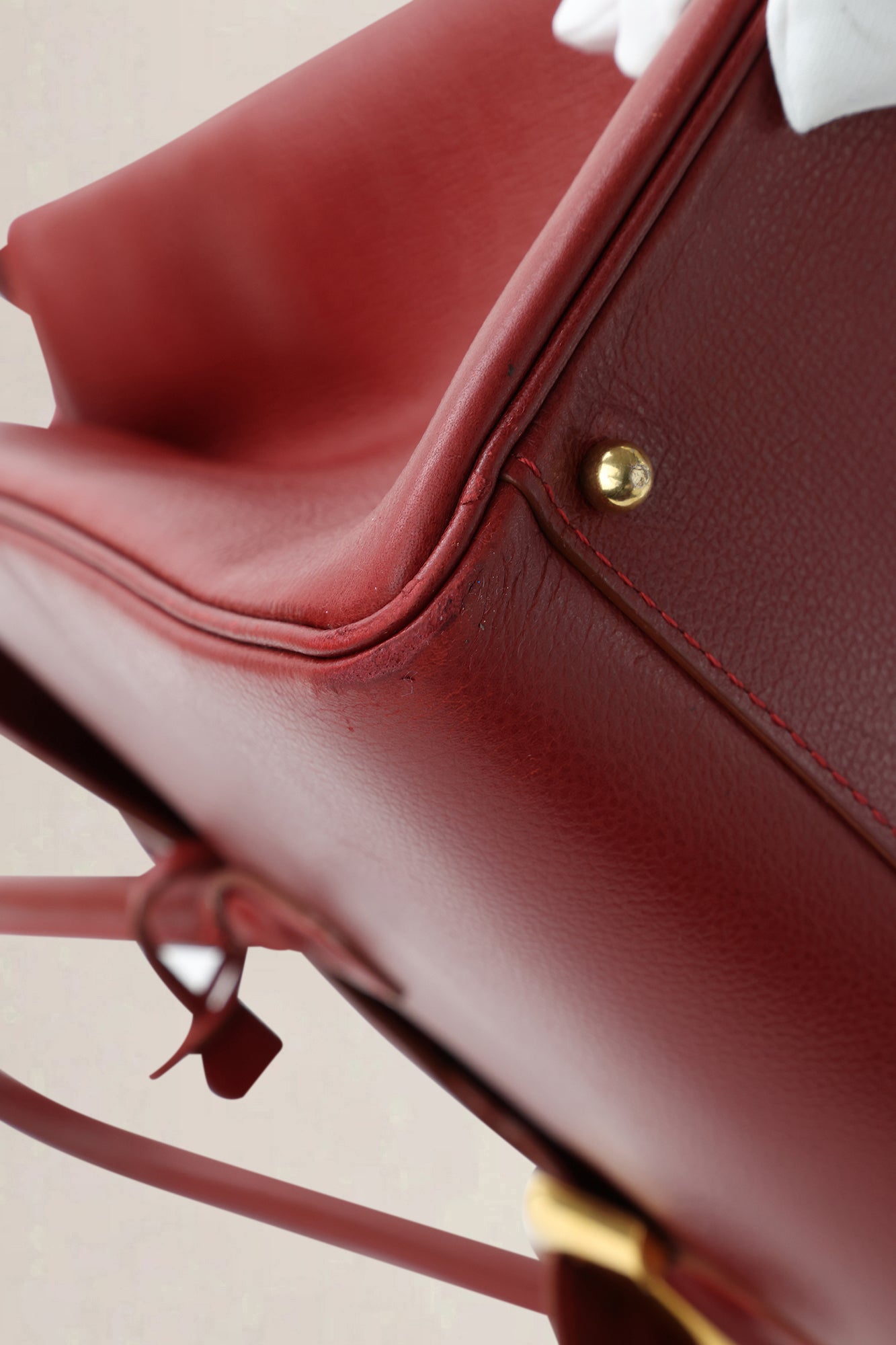 Delvaux Rosso Brillant Cabriolet Top Handle Bag