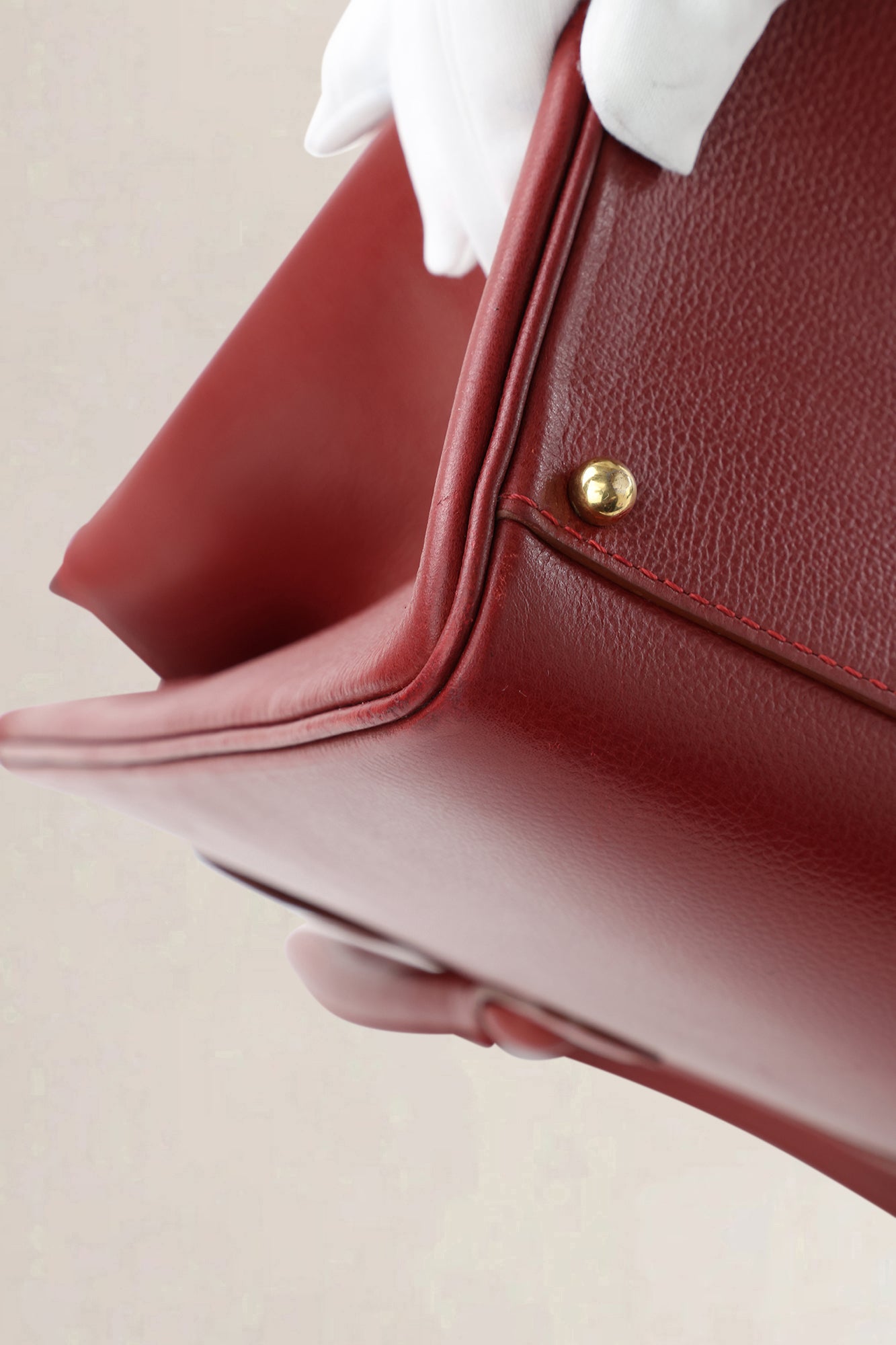 Delvaux Rosso Brillant Cabriolet Top Handle Bag
