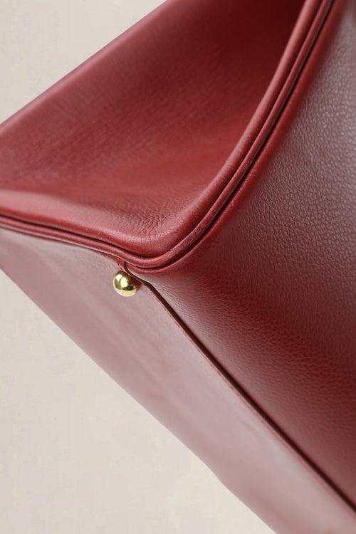 Delvaux Rosso Brillant Cabriolet Top Handle Bag
