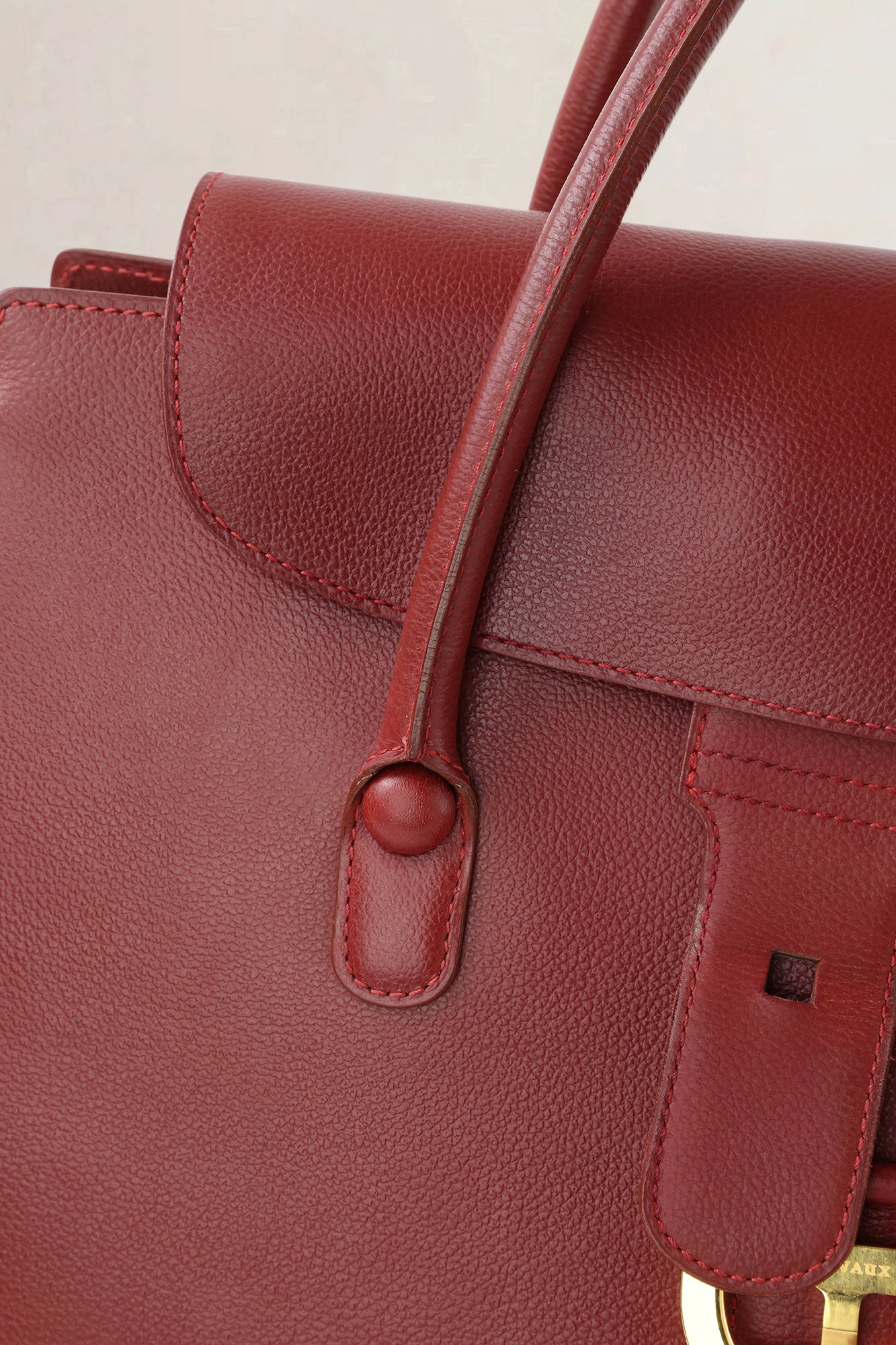 Delvaux Rosso Brillant Cabriolet Top Handle Bag