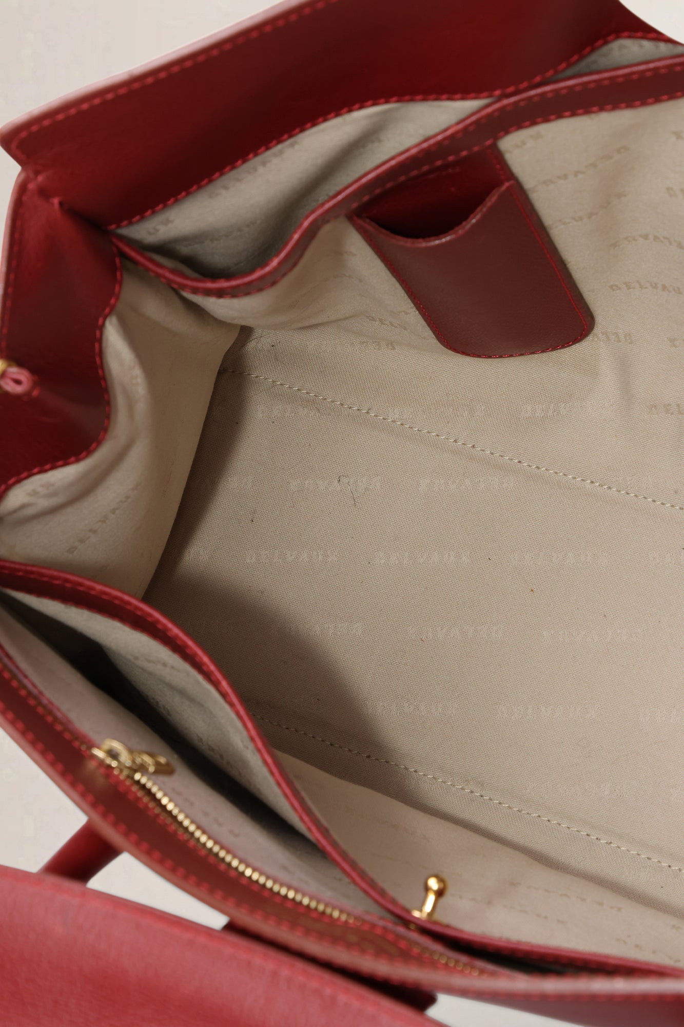 Delvaux Rosso Brillant Cabriolet Top Handle Bag