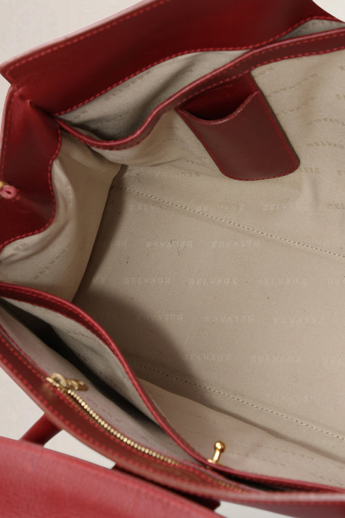 Delvaux Rosso Brillant Cabriolet Top Handle Bag