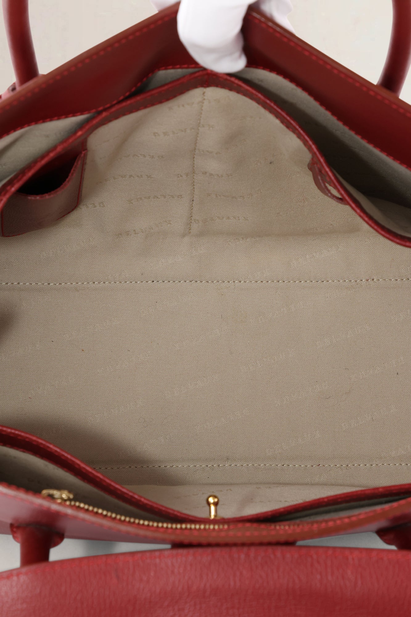 Delvaux Rosso Brillant Cabriolet Top Handle Bag