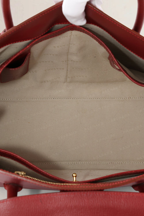 Delvaux Rosso Brillant Cabriolet Top Handle Bag