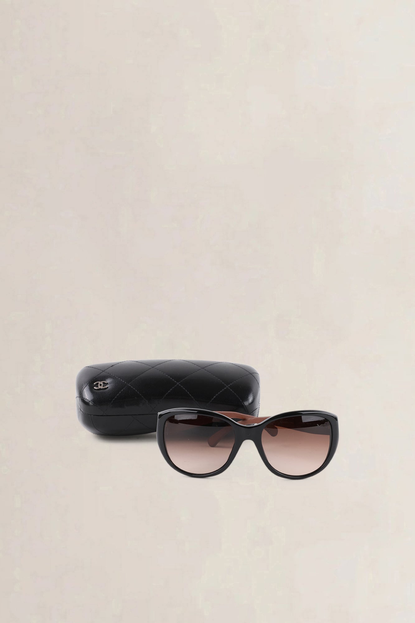 Chanel Black Interlocking CC Logo Oversize Sunglasses
