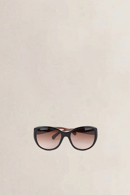Chanel Black Interlocking CC Logo Oversize Sunglasses