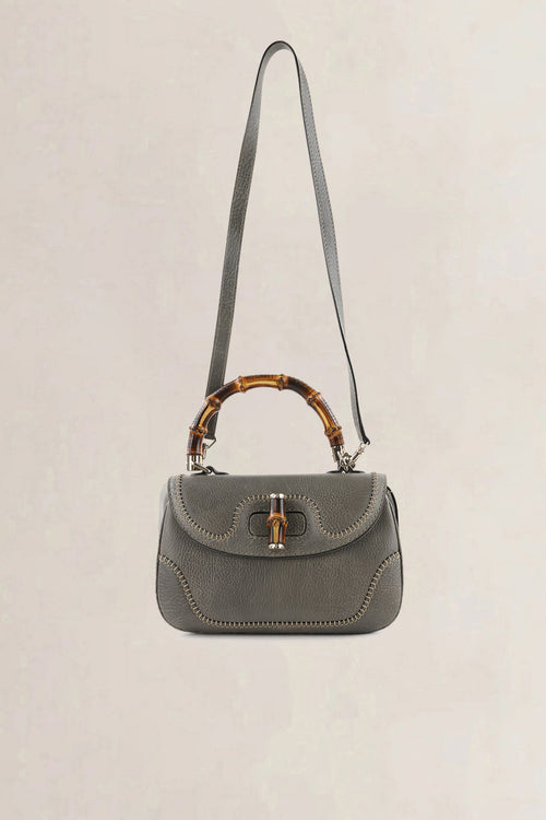 Gucci Grey Peggy Bamboo Shoulder Bag