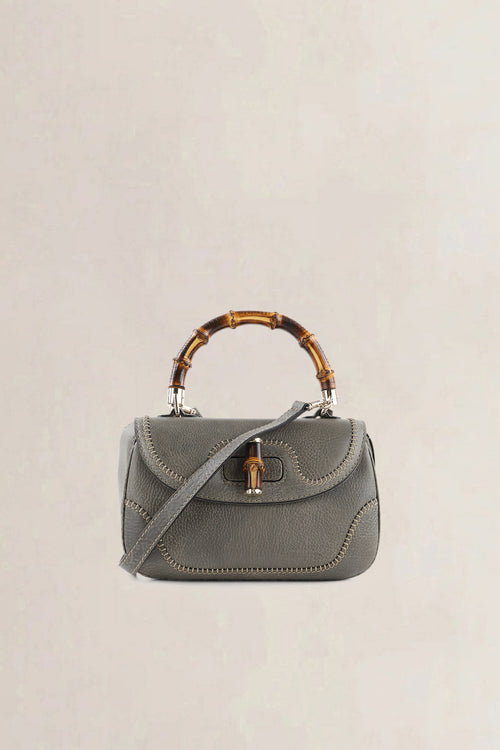 Gucci Grey Peggy Bamboo Shoulder Bag