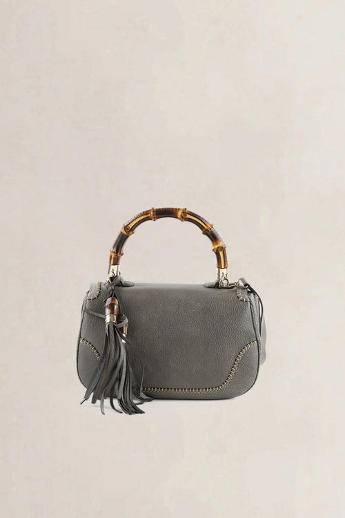 Gucci Grey Peggy Bamboo Shoulder Bag