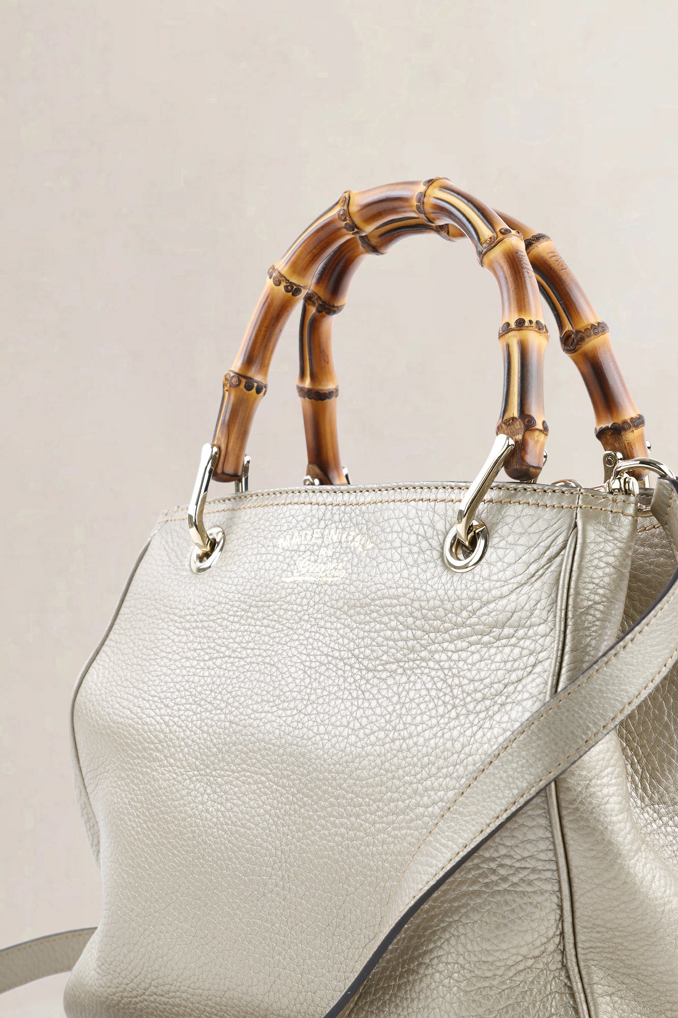 Gucci Metallic Bamboo Shoulder Bag