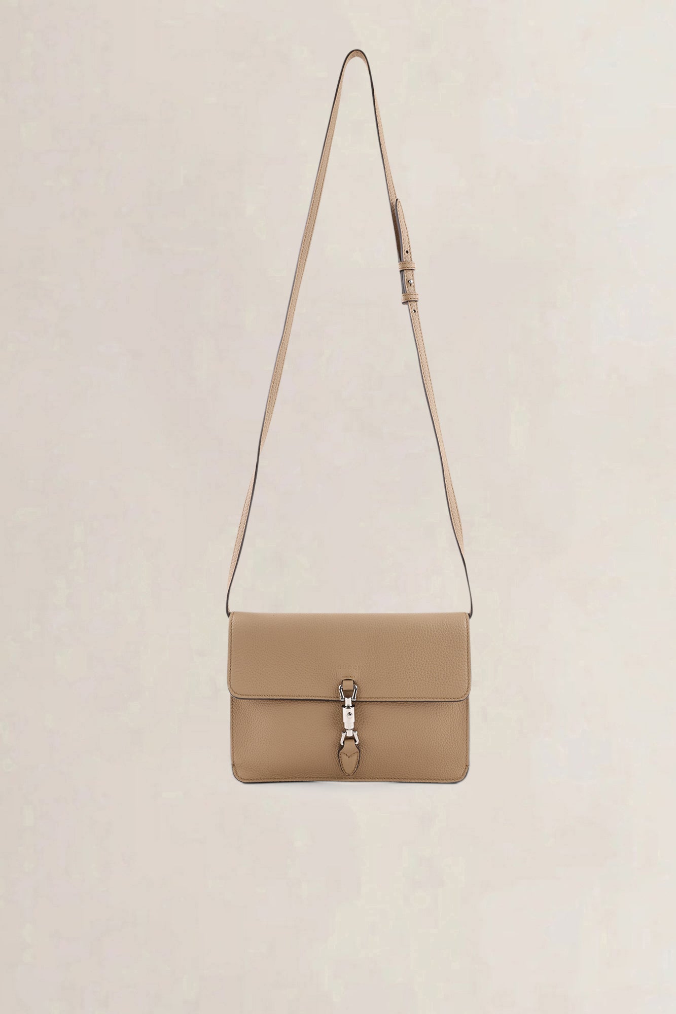 Gucci Light Brown Piston Lock Soft Jackie Crossbody Bag