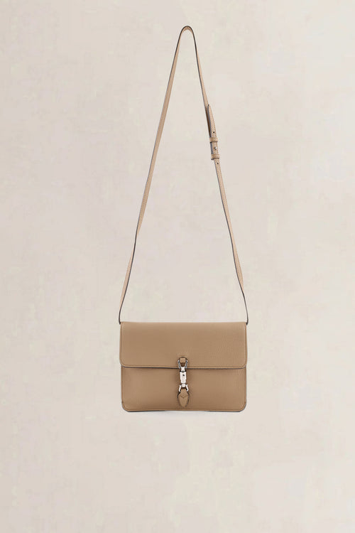 Gucci Light Brown Piston Lock Soft Jackie Crossbody Bag