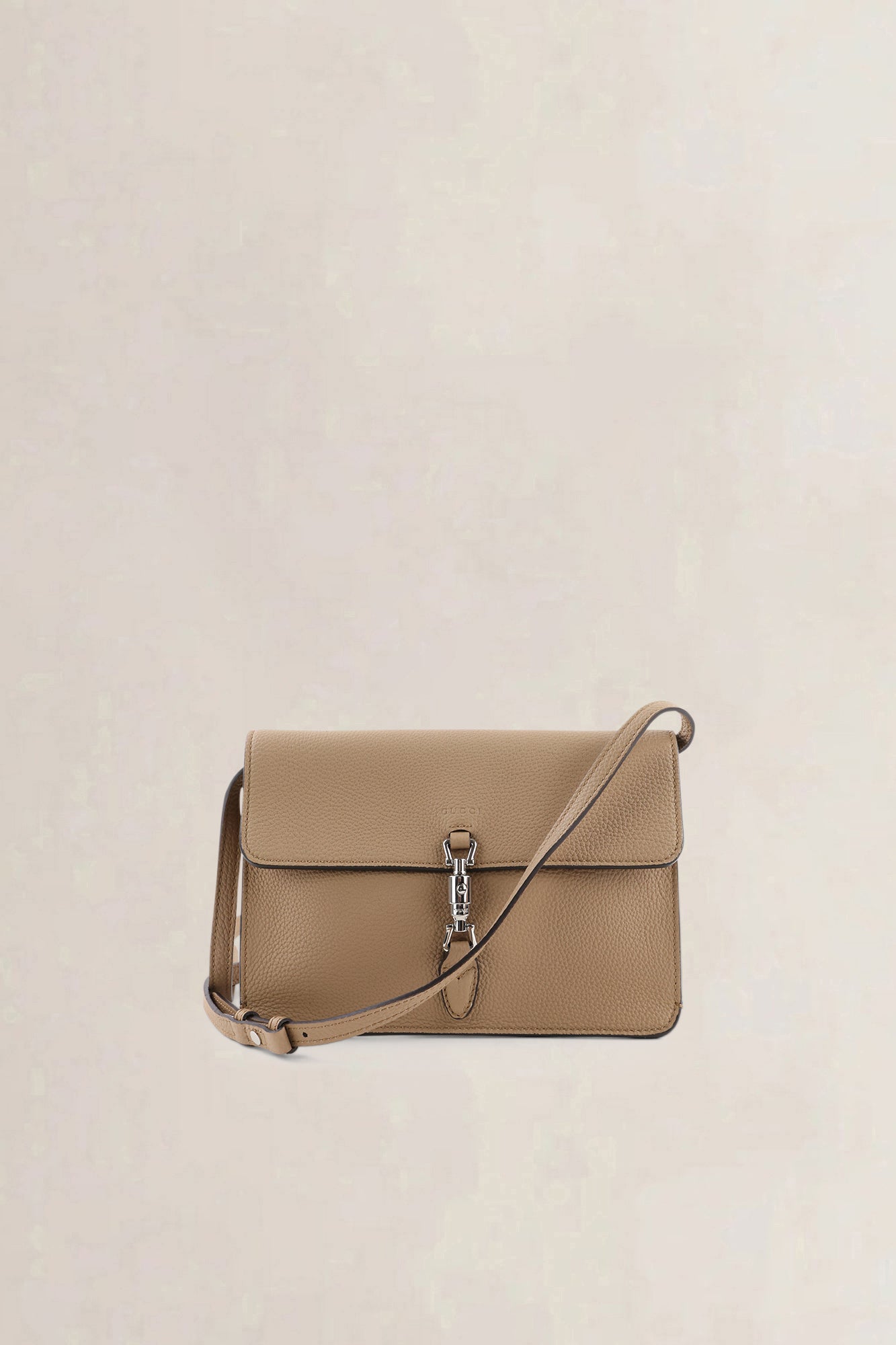 Gucci Light Brown Piston Lock Soft Jackie Crossbody Bag