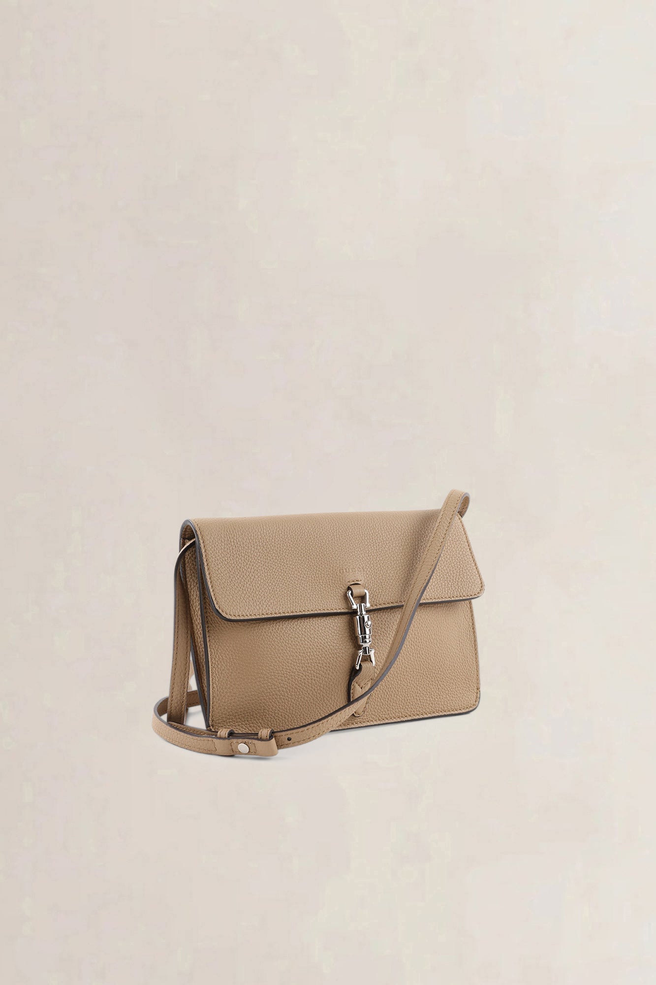 Gucci Light Brown Piston Lock Soft Jackie Crossbody Bag