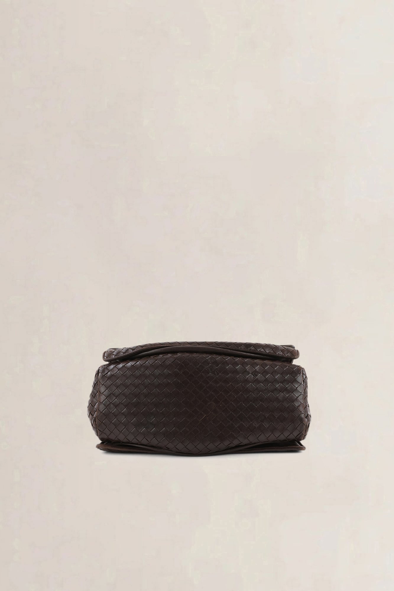 Bottega Veneta Dark Brown Intrecciato Braided Double-Flap Shoulder Bag