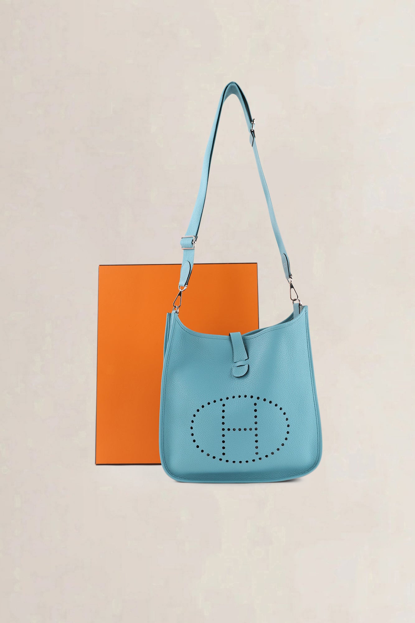 Hermès Blue Togo Evelyne GM Crossbody Bag