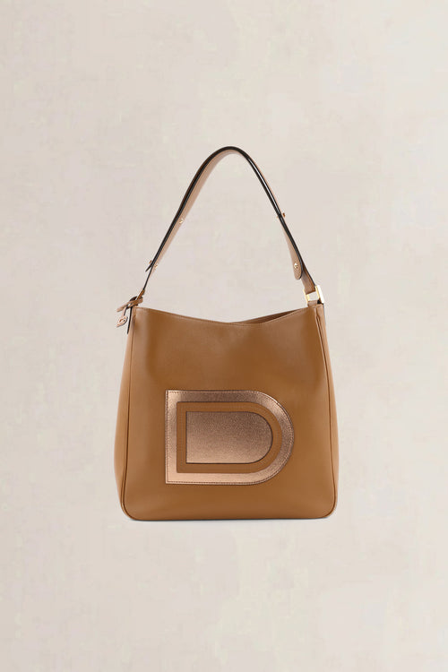 Delvaux Cognac Louise Hobo Shoulder Bag