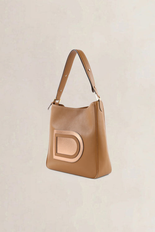 Delvaux Cognac Louise Hobo Shoulder Bag