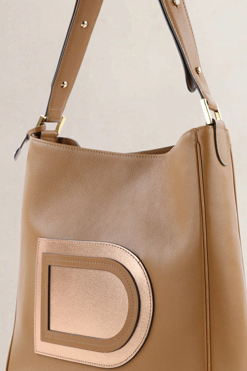 Delvaux Cognac Louise Hobo Shoulder Bag