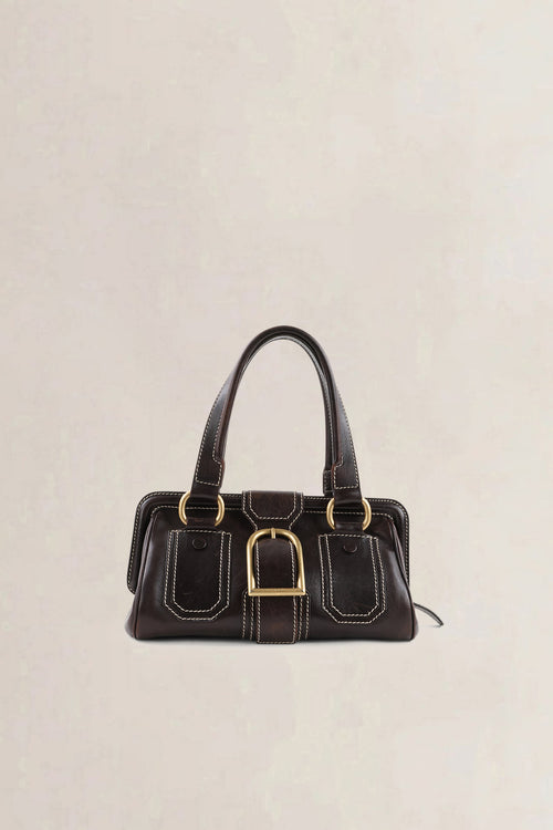 Celine Brown Ella Frame Vintage Top Handle Bag