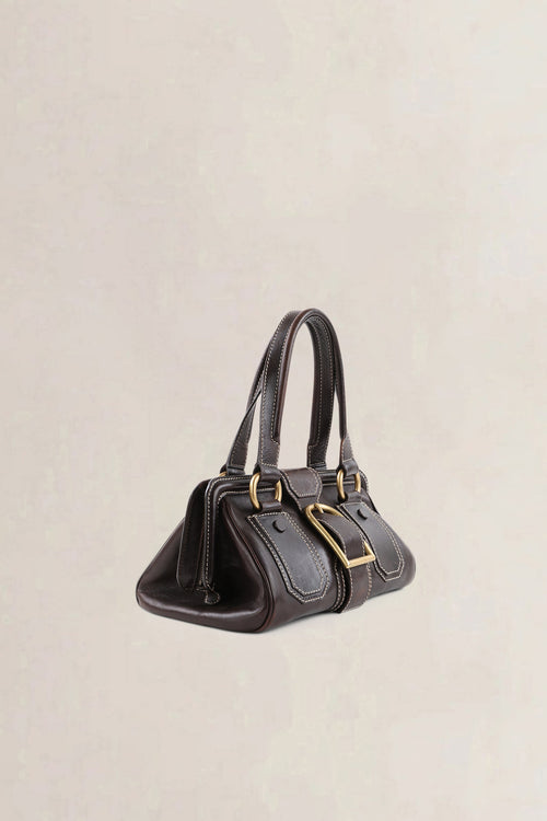 Celine Brown Ella Frame Vintage Top Handle Bag