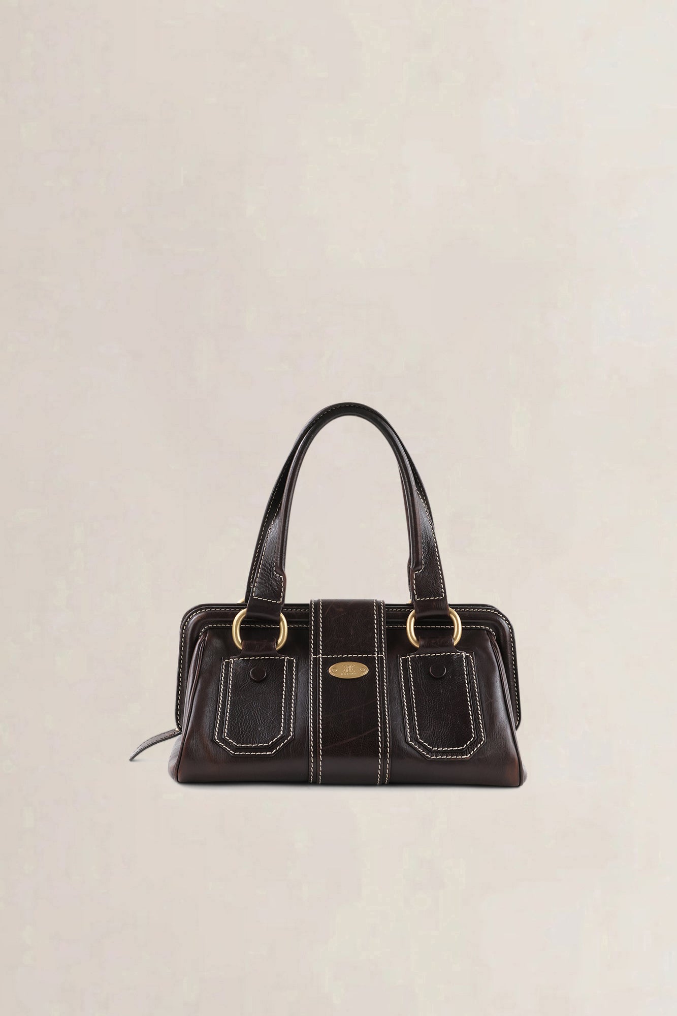 Celine Brown Ella Frame Vintage Top Handle Bag