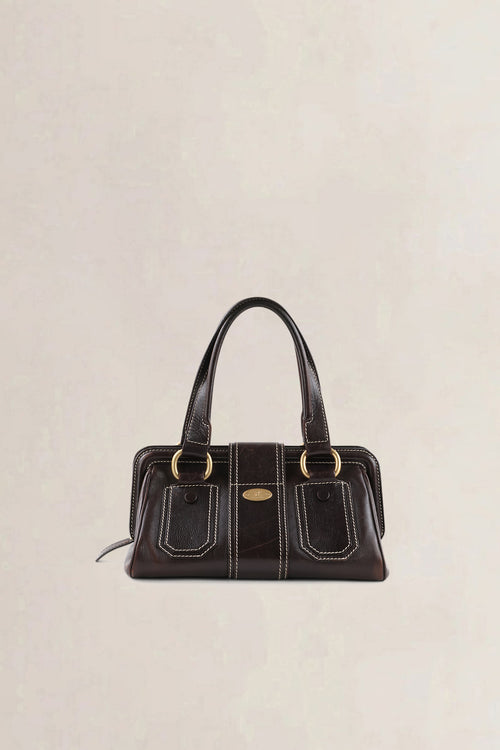 Celine Brown Ella Frame Vintage Top Handle Bag