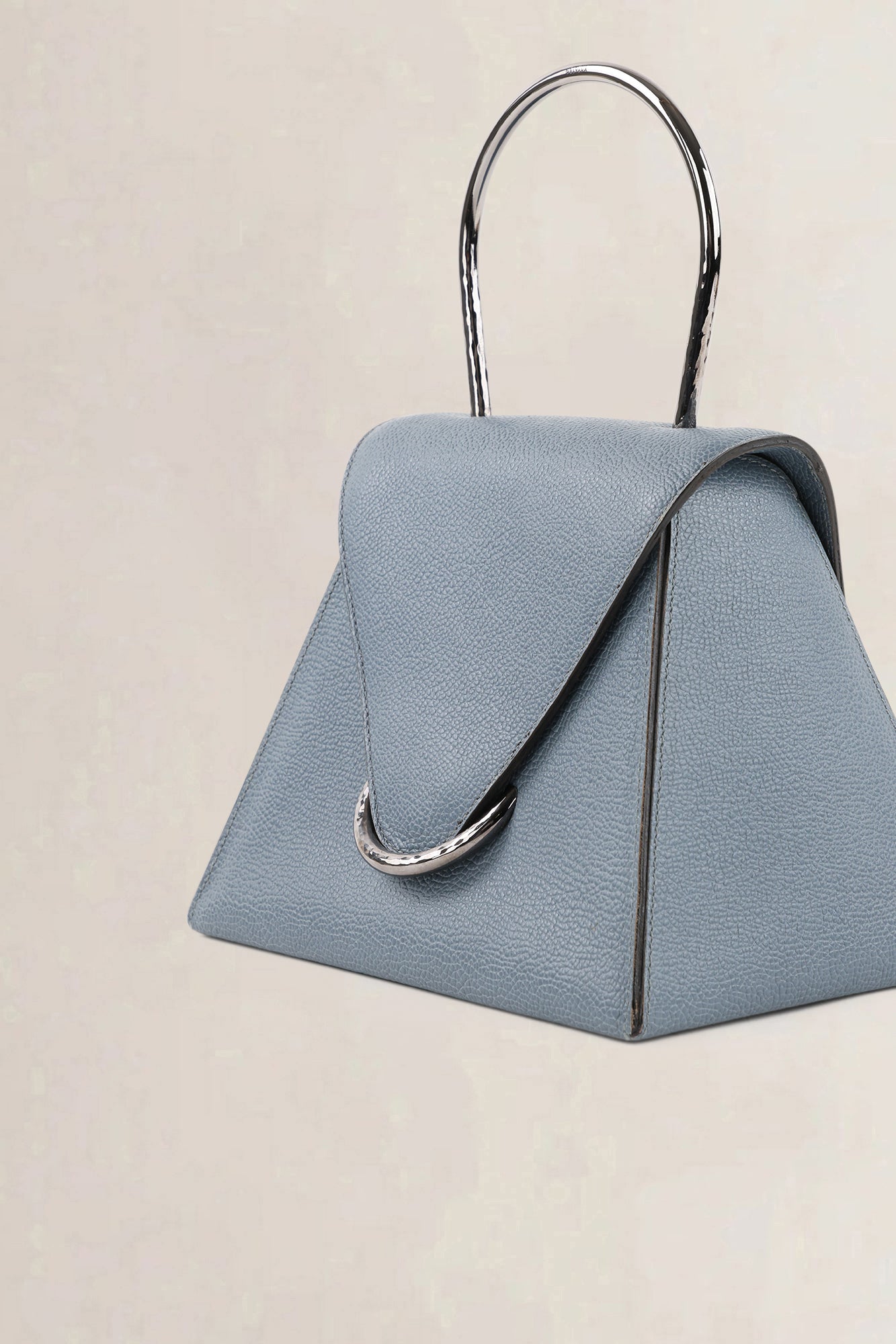 Delvaux Light Blue Jumping Calf Ut Top Handle Bag