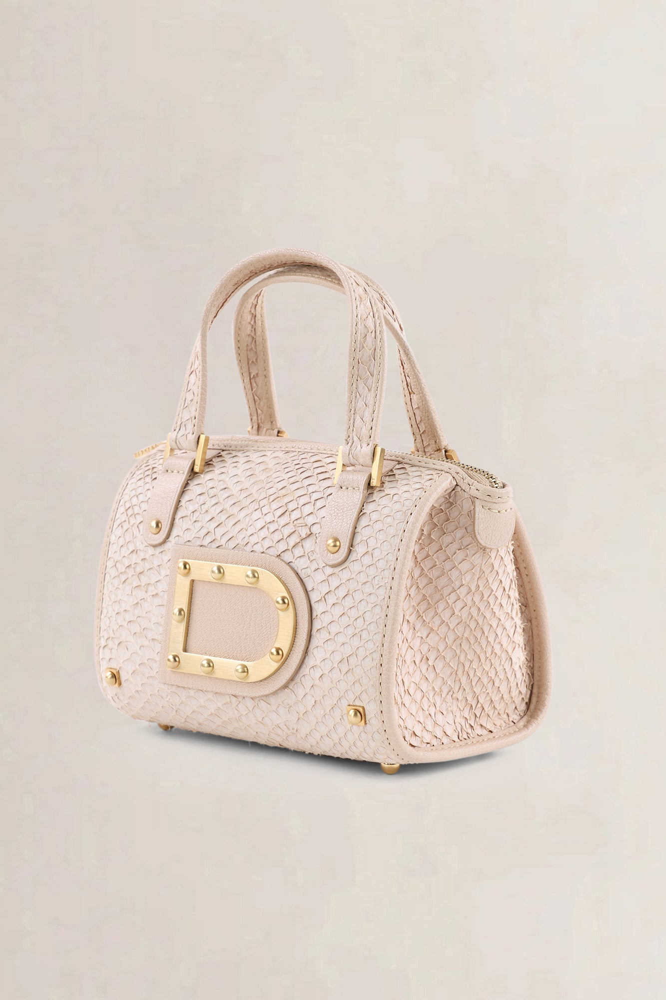 Delvaux Light Pink Le Astrid Mini Exotic Fish Skin Top Handle Bag