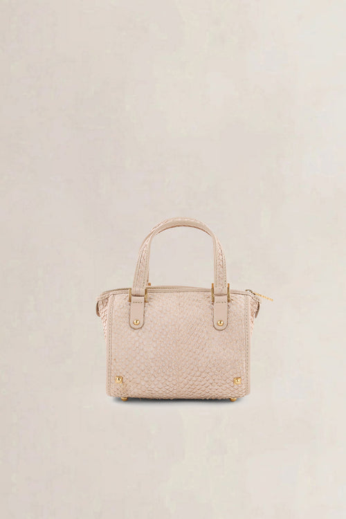 Delvaux Light Pink Le Astrid Mini Exotic Fish Skin Top Handle Bag