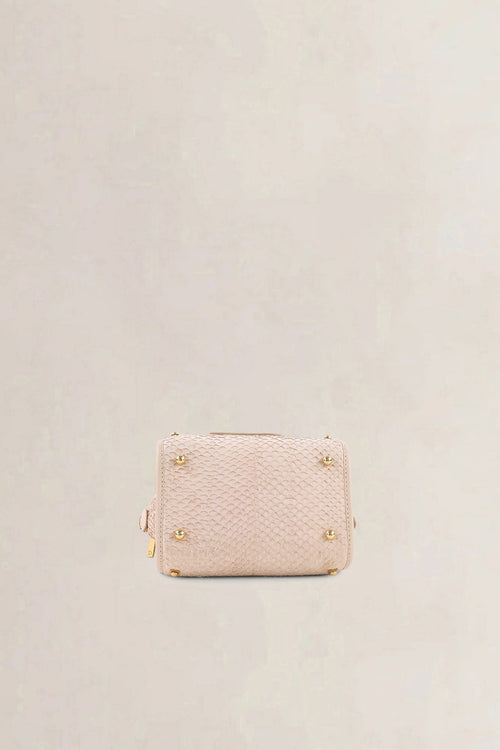Delvaux Light Pink Le Astrid Mini Exotic Fish Skin Top Handle Bag