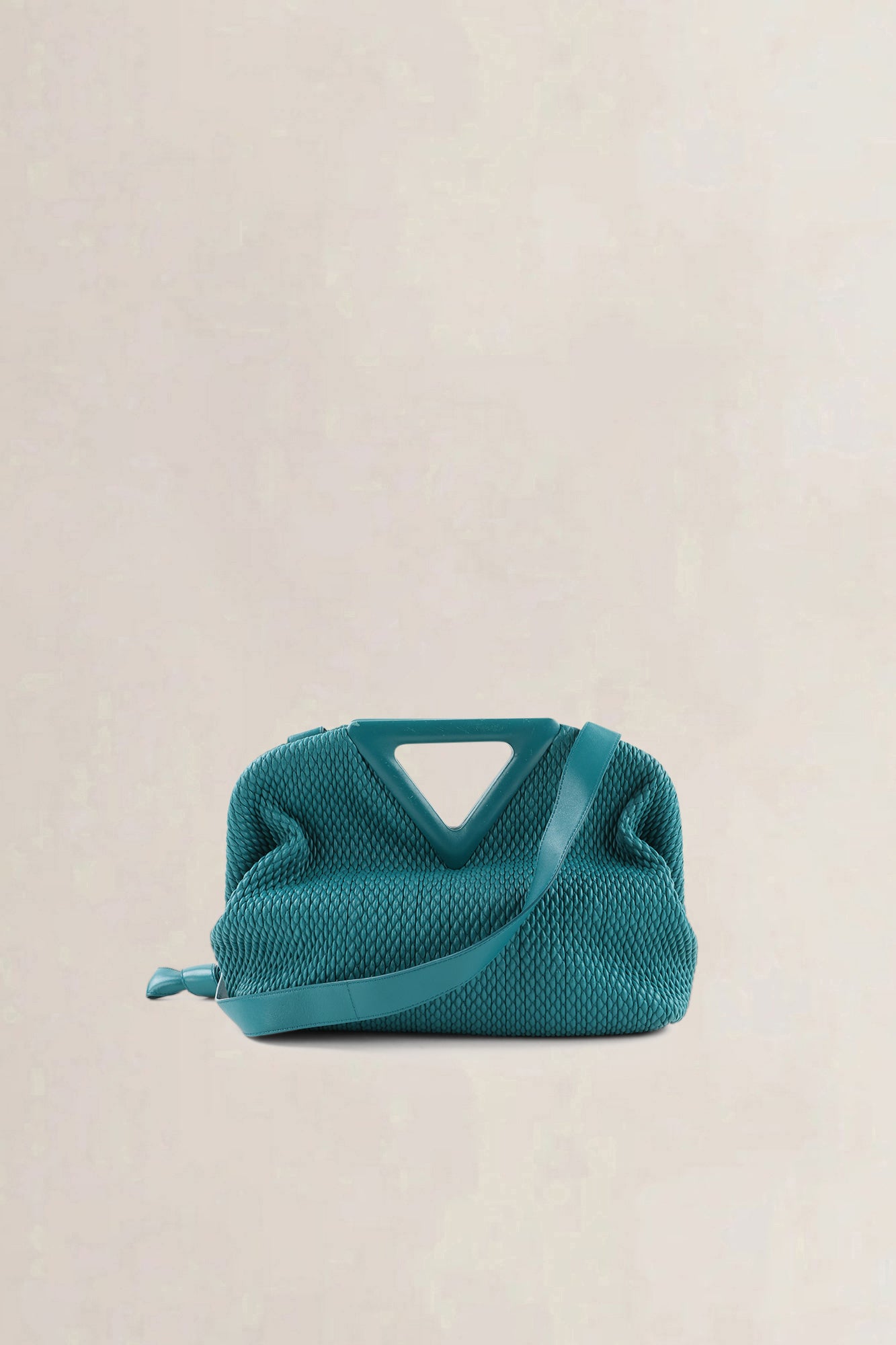 Bottega Veneta Teal Braided "The Point" Crossbody Bag