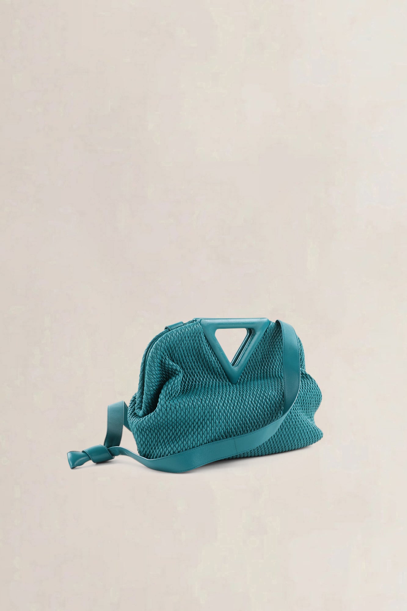 Bottega Veneta Teal Braided "The Point" Crossbody Bag