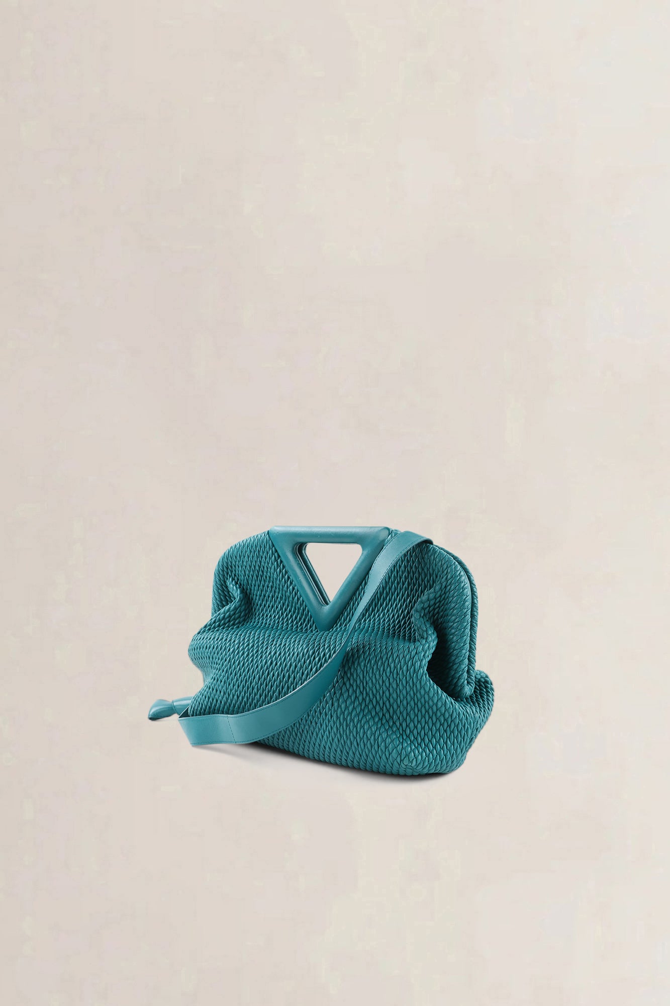Bottega Veneta Teal Braided "The Point" Crossbody Bag