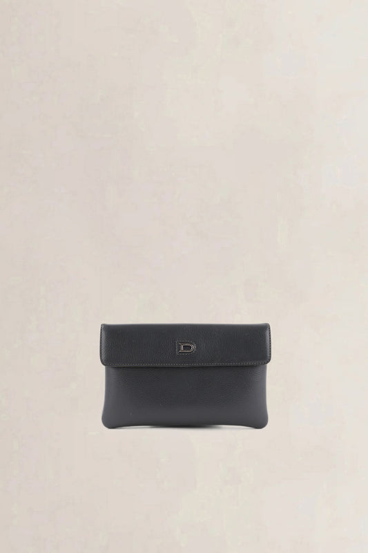 Delvaux Anthracite Pochette Diabolo Clutch