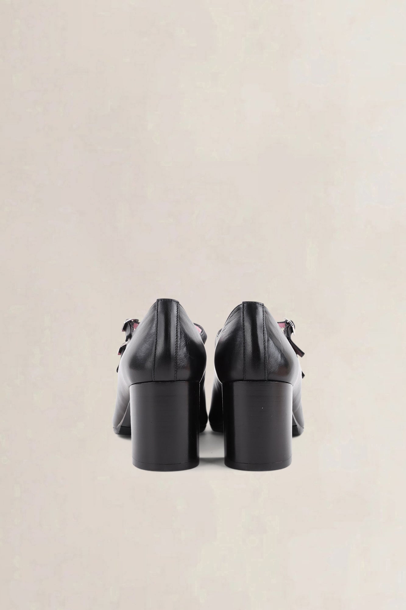 Carel Black Leather Alice Mary Jane Pumps
