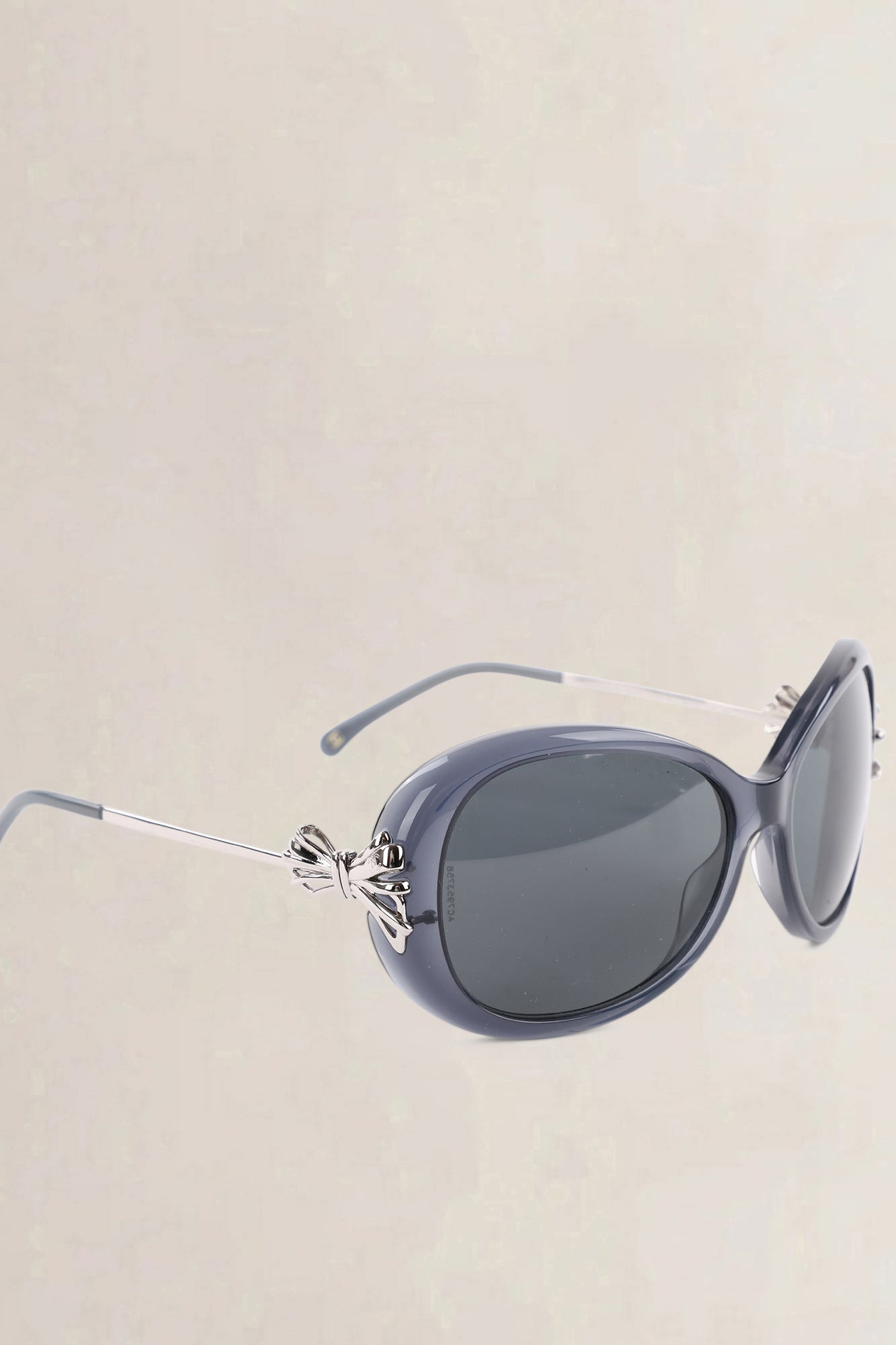 Chanel Blue Frame & Silver Bow Sunglasses