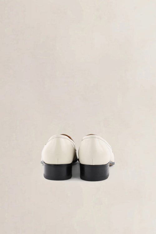 Gucci White Interlocking G Horsebit Loafers